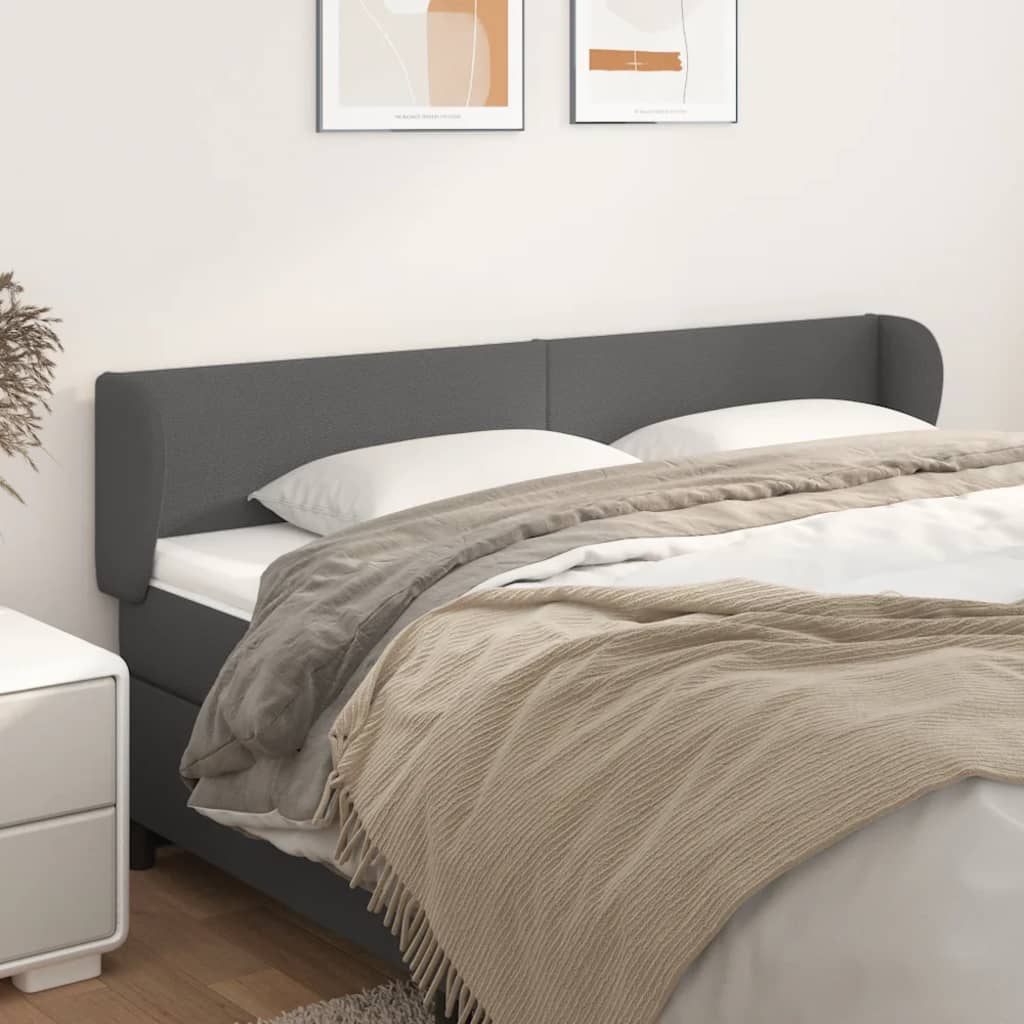 Hoofdbord met randen 163x23x78/88 cm kunstleer grijs