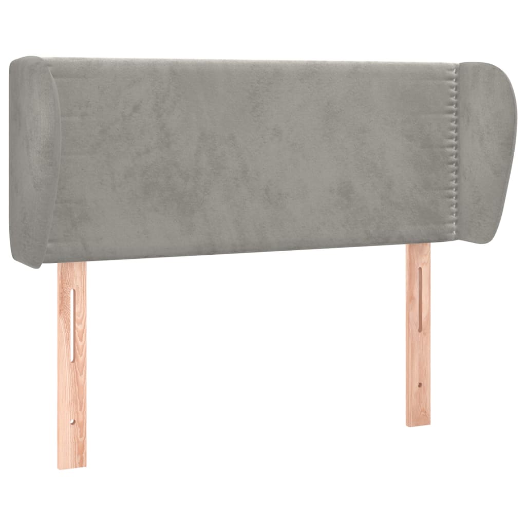 Hoofdbord met randen 83x23x78/88 cm fluweel lichtgrijs – afbeelding 2