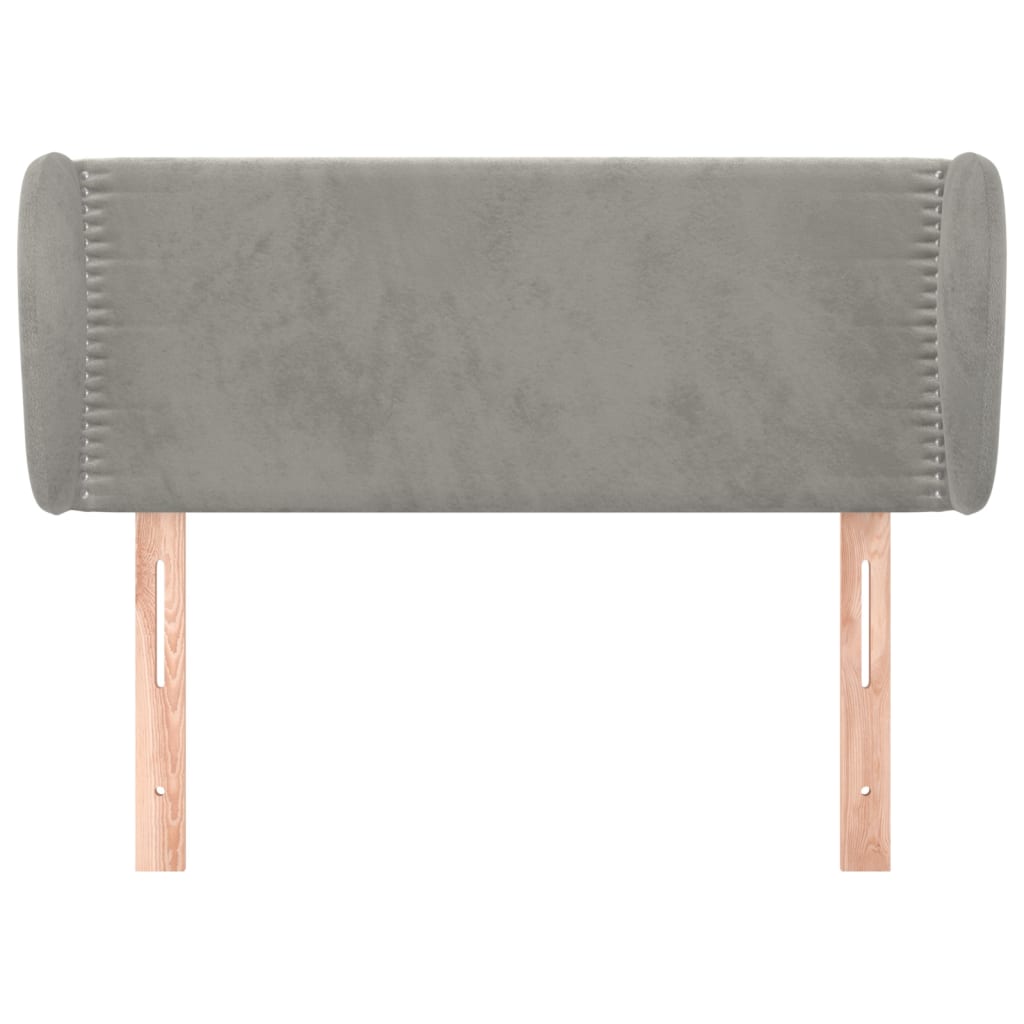 Hoofdbord met randen 83x23x78/88 cm fluweel lichtgrijs – afbeelding 3