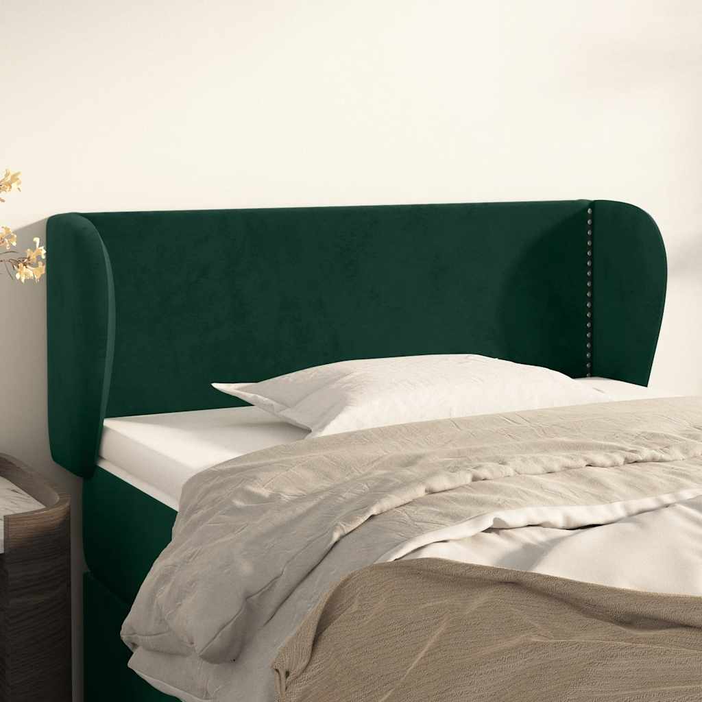 Hoofdbord met randen 103x23x78/88 cm fluweel donkergroen – afbeelding 1
