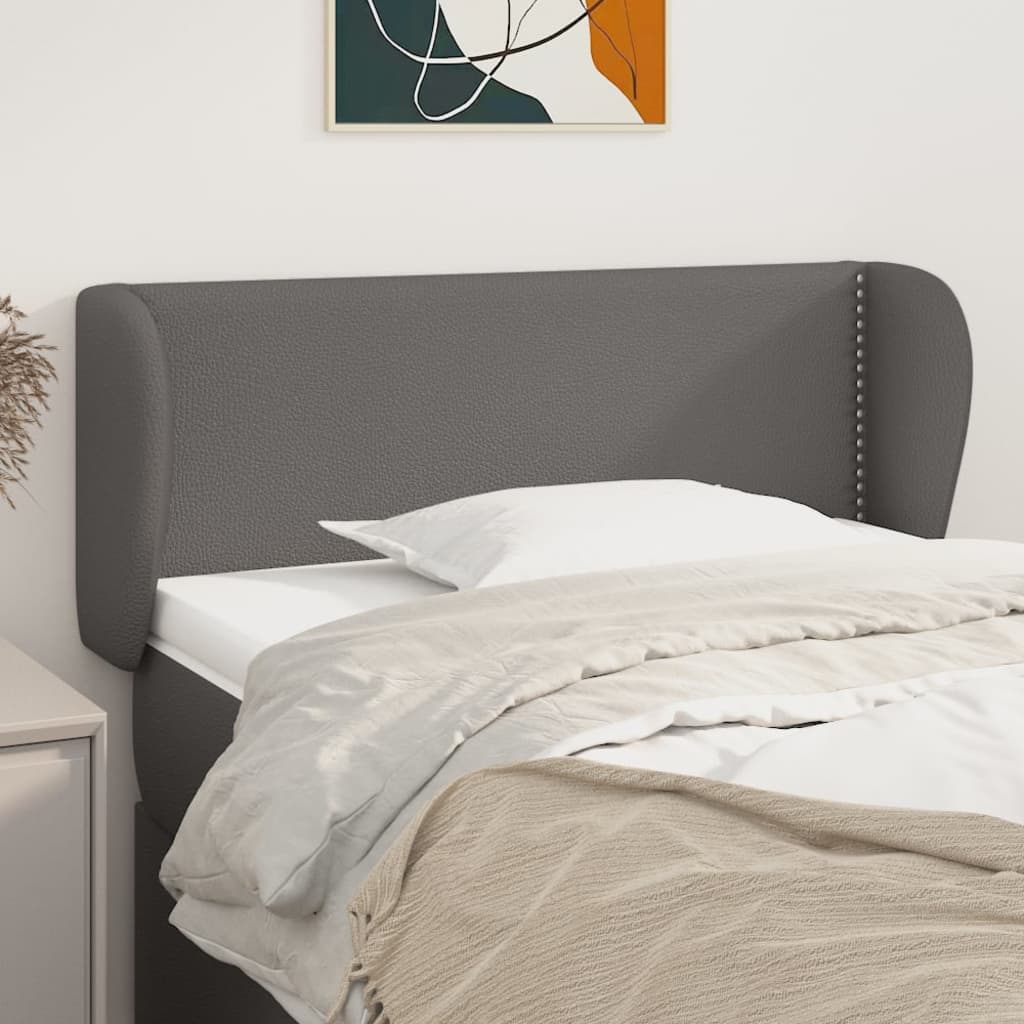 Hoofdbord met randen 83x23x78/88 cm kunstleer grijs