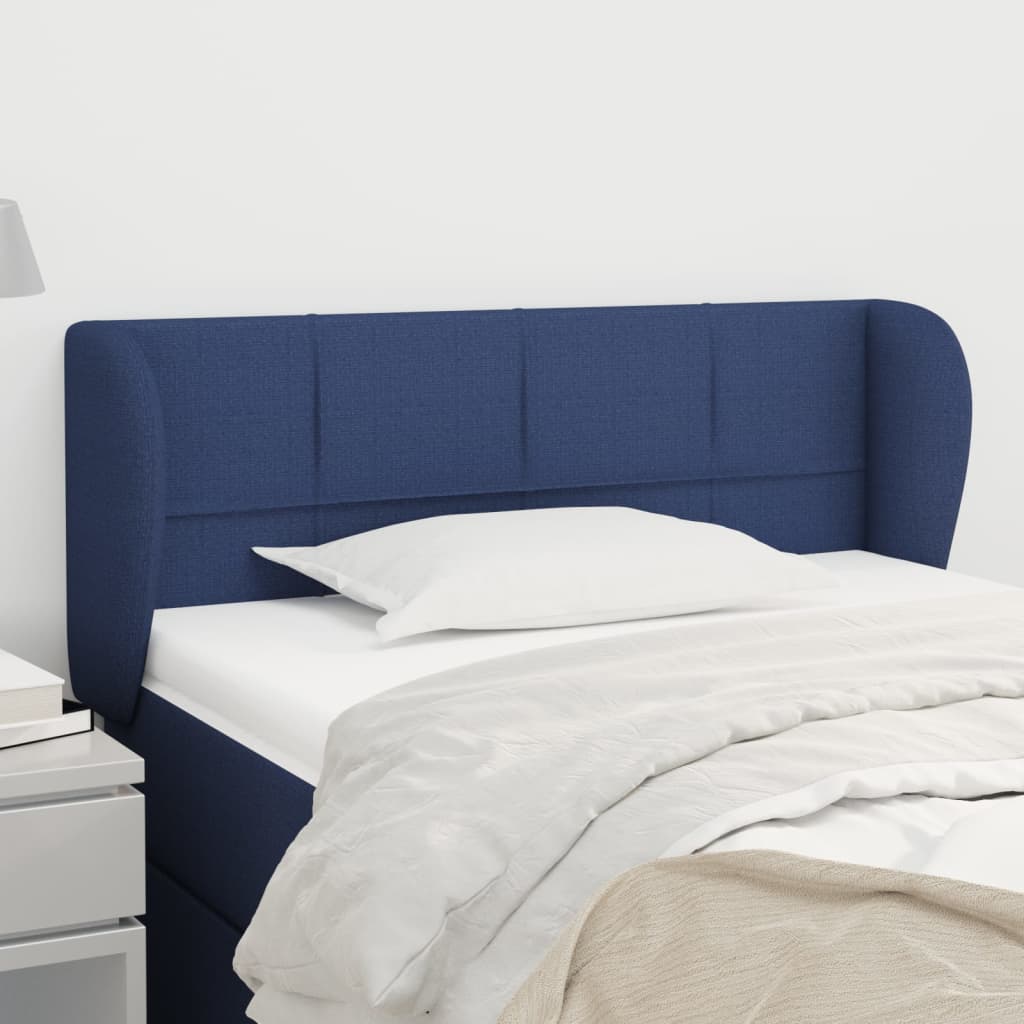 Hoofdbord met randen 93x23x78/88 cm stof blauw
