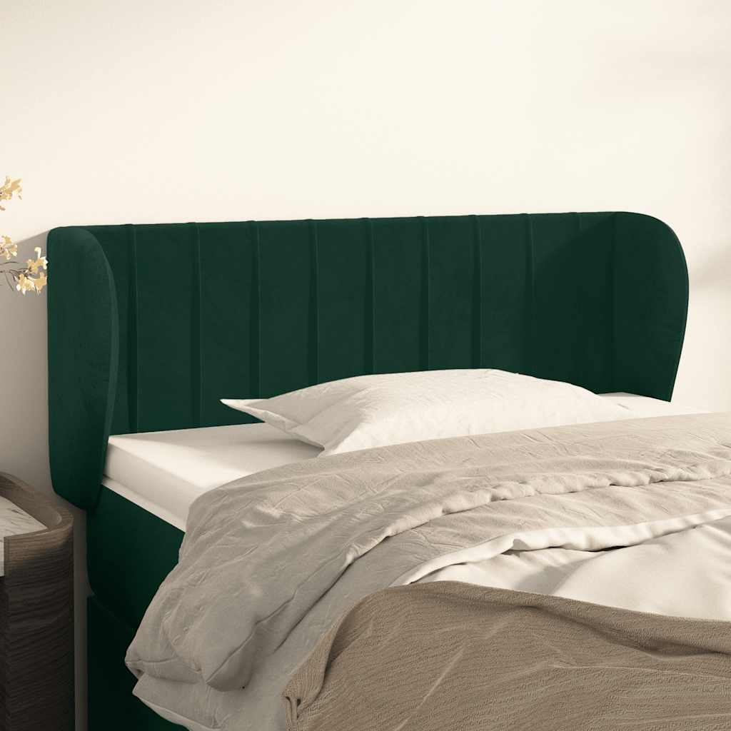 Hoofdbord met randen 83x23x78/88 cm fluweel donkergroen