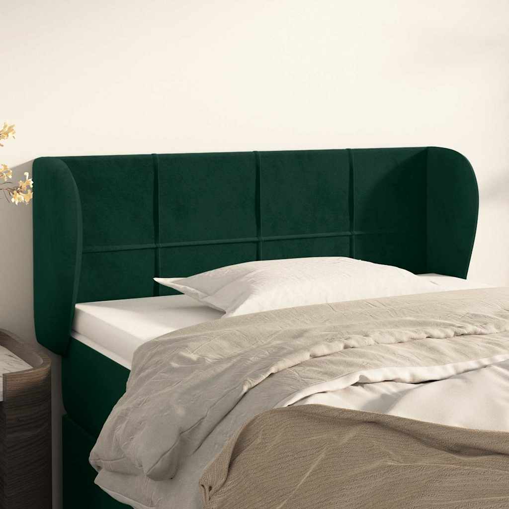 Hoofdbord met randen 103x23x78/88 cm fluweel donkergroen