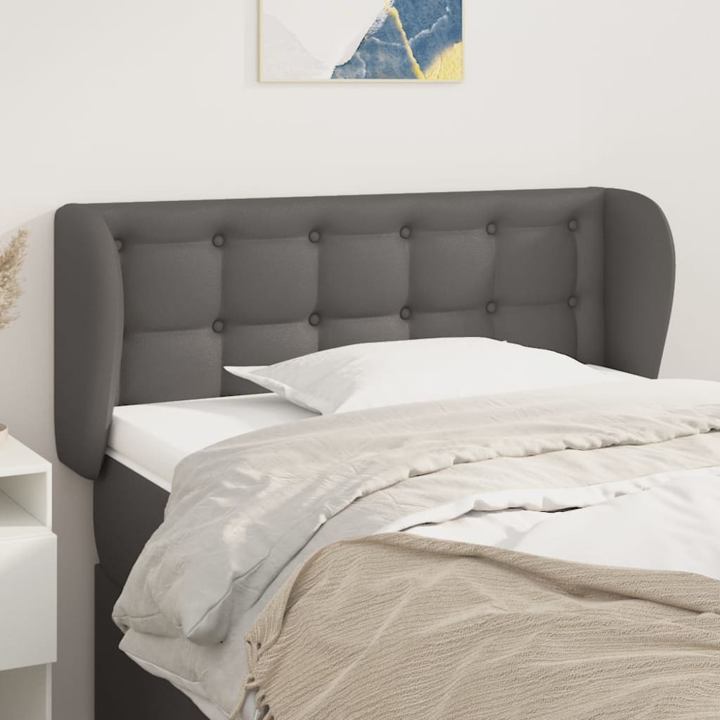 Hoofdbord met randen 103x23x78/88 cm kunstleer grijs – afbeelding 1