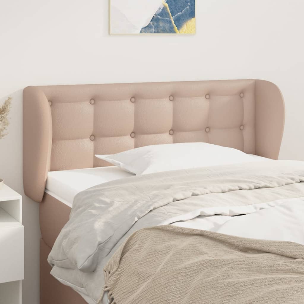 Hoofdbord met randen 103x23x78/88 cm kunstleer cappuccinokleur – afbeelding 1