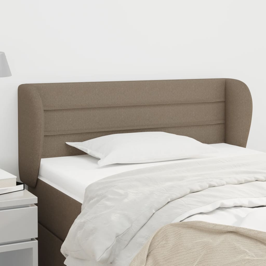 Hoofdbord met randen 93x23x78/88 cm stof taupe