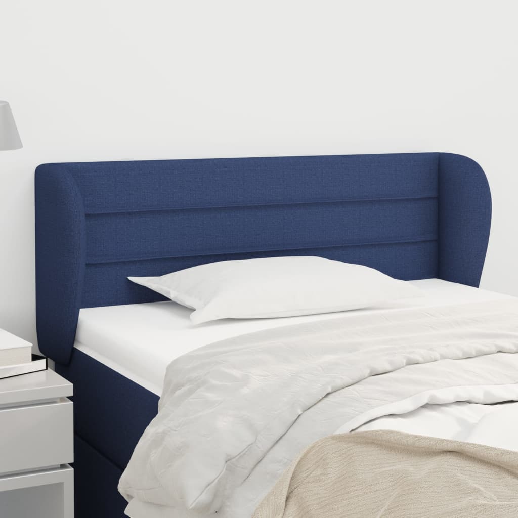 Hoofdbord met randen 93x23x78/88 cm stof blauw – afbeelding 1