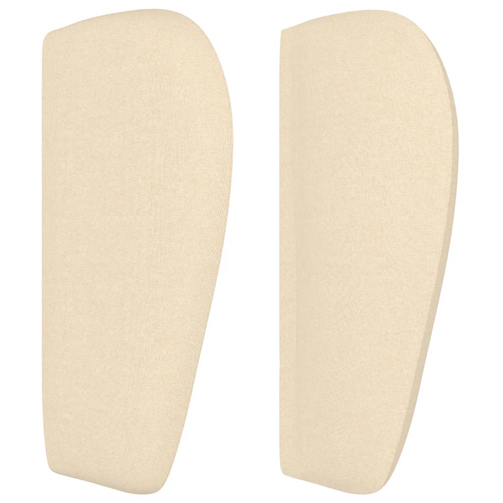 Hoofdbord met randen 163x23x78/88 cm stof crèmekleurig – afbeelding 4