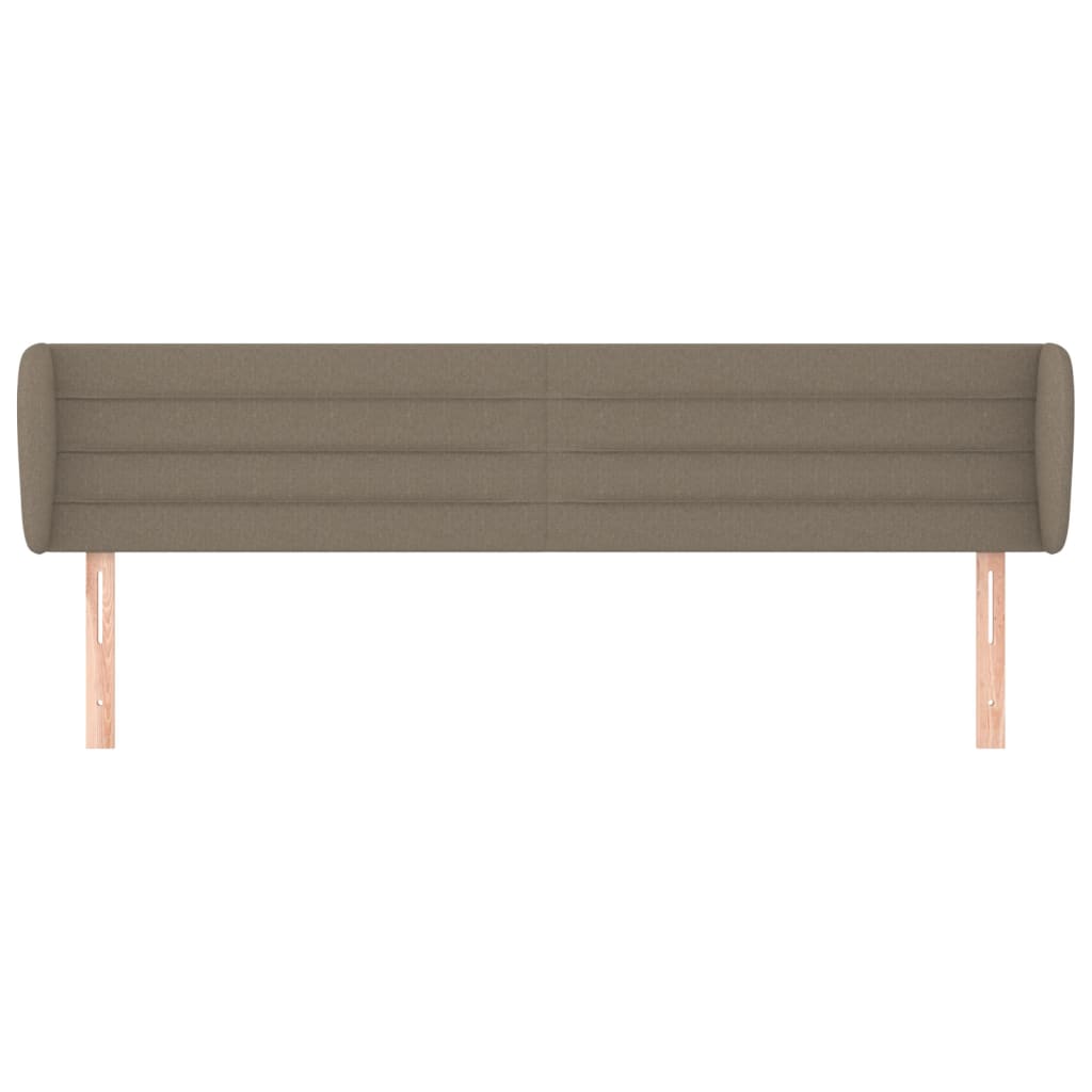 Hoofdbord met randen 203x23x78/88 cm stof taupe – afbeelding 3