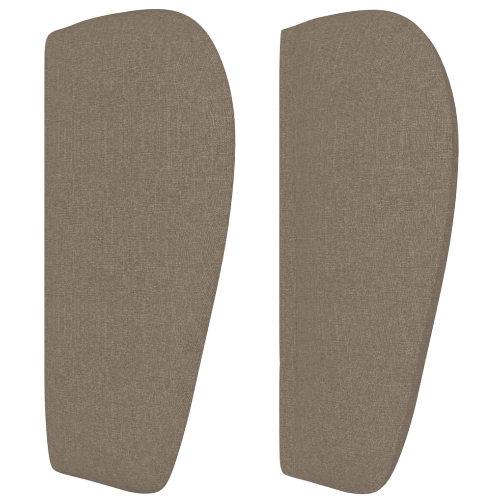 Hoofdbord met randen 203x23x78/88 cm stof taupe – afbeelding 4