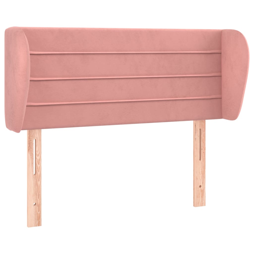 Hoofdbord met randen 83x23x78/88 cm fluweel roze – afbeelding 2