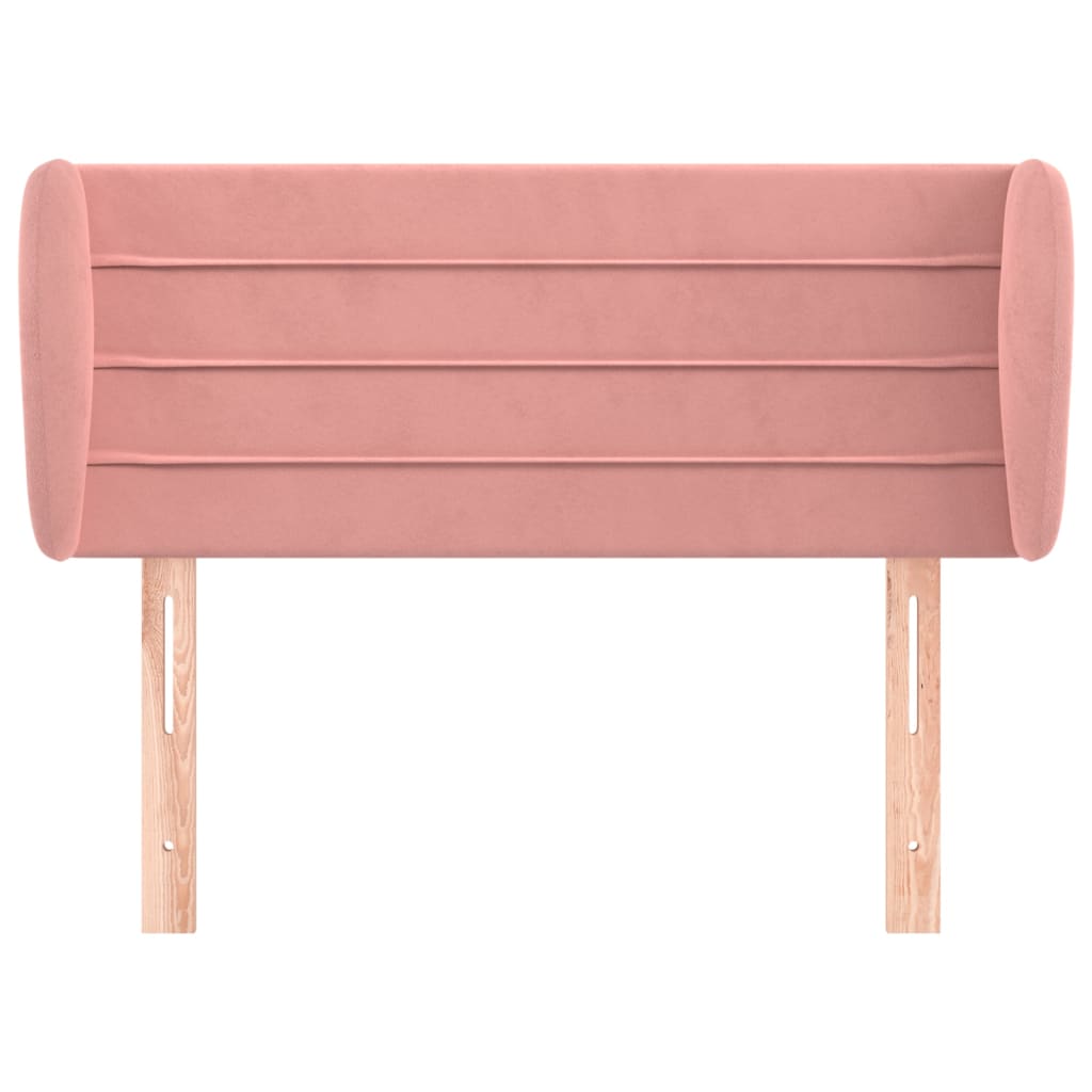 Hoofdbord met randen 83x23x78/88 cm fluweel roze – afbeelding 3