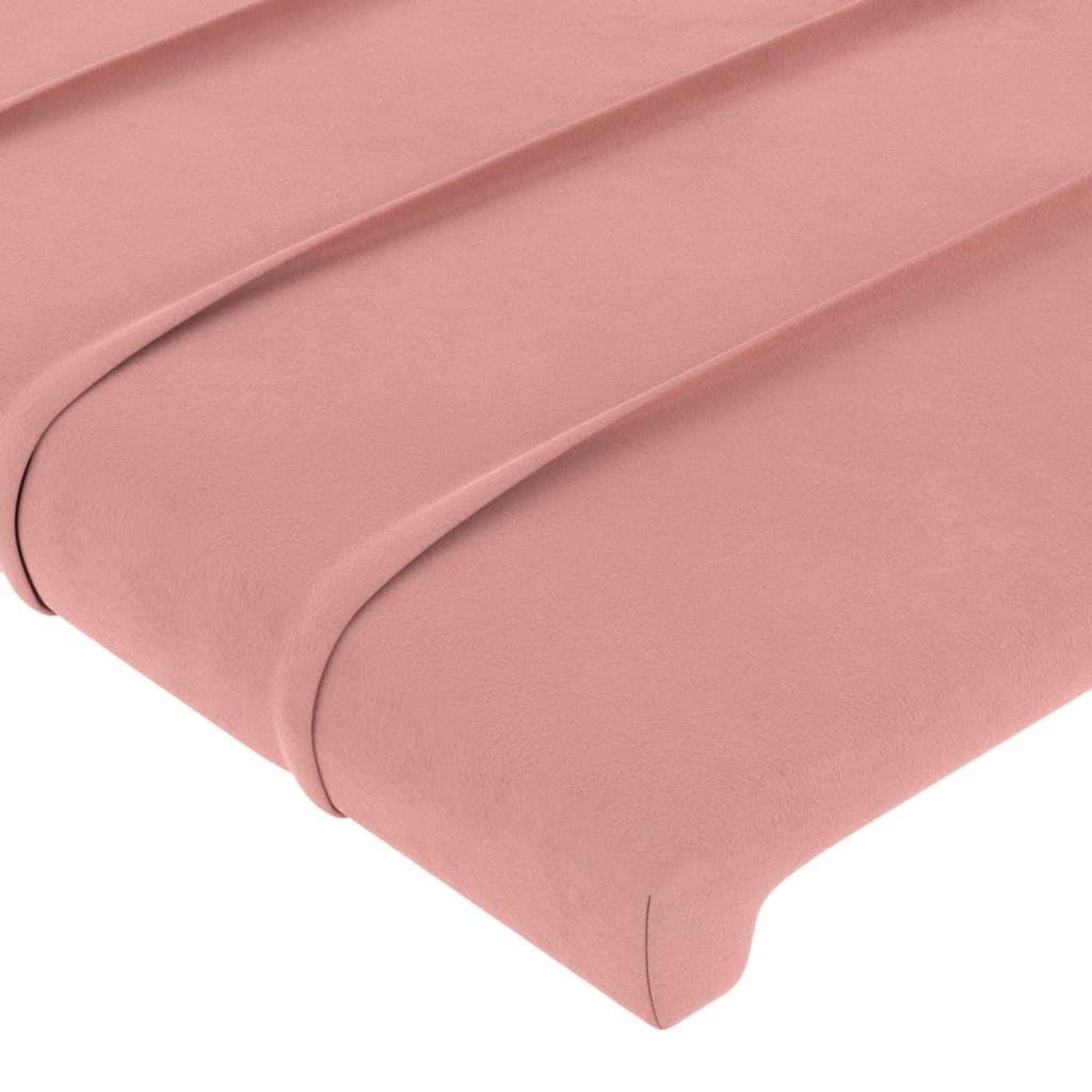 Hoofdbord met randen 83x23x78/88 cm fluweel roze – afbeelding 5