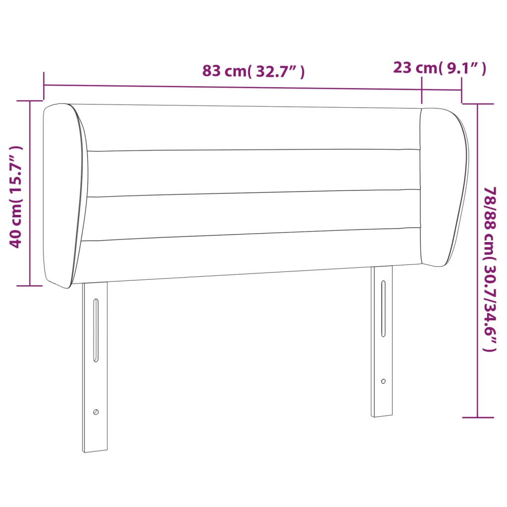 Hoofdbord met randen 83x23x78/88 cm fluweel roze – afbeelding 9