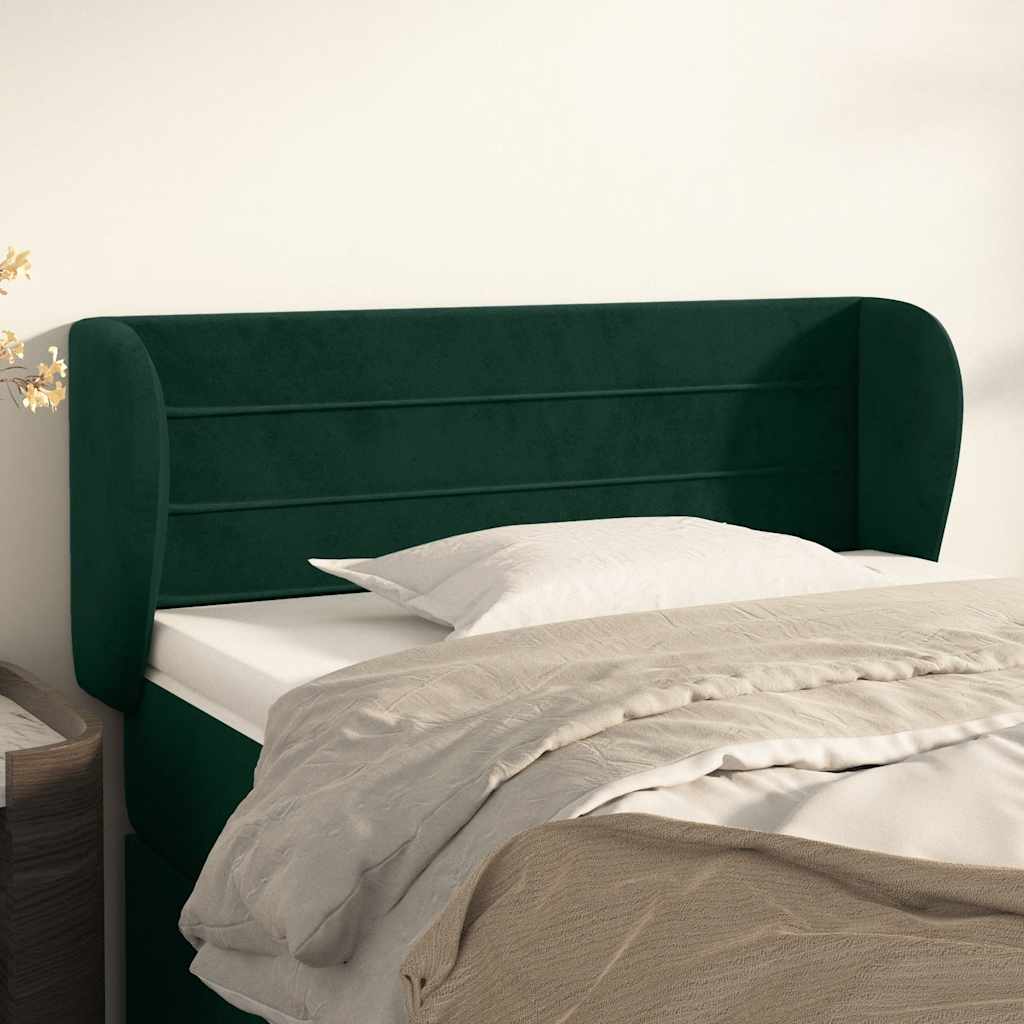 Hoofdbord met randen 93x23x78/88 cm fluweel donkergroen