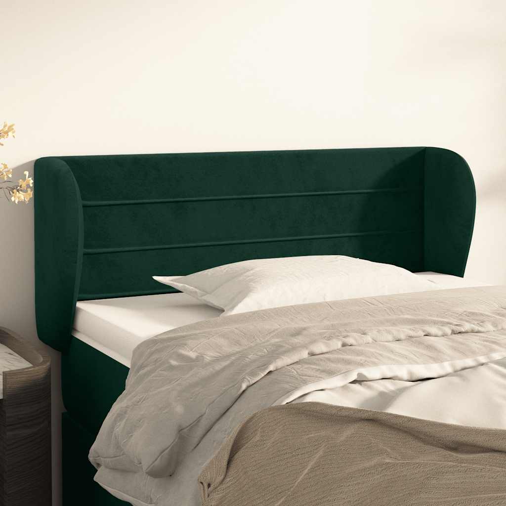Hoofdbord met randen 103x23x78/88 cm fluweel donkergroen