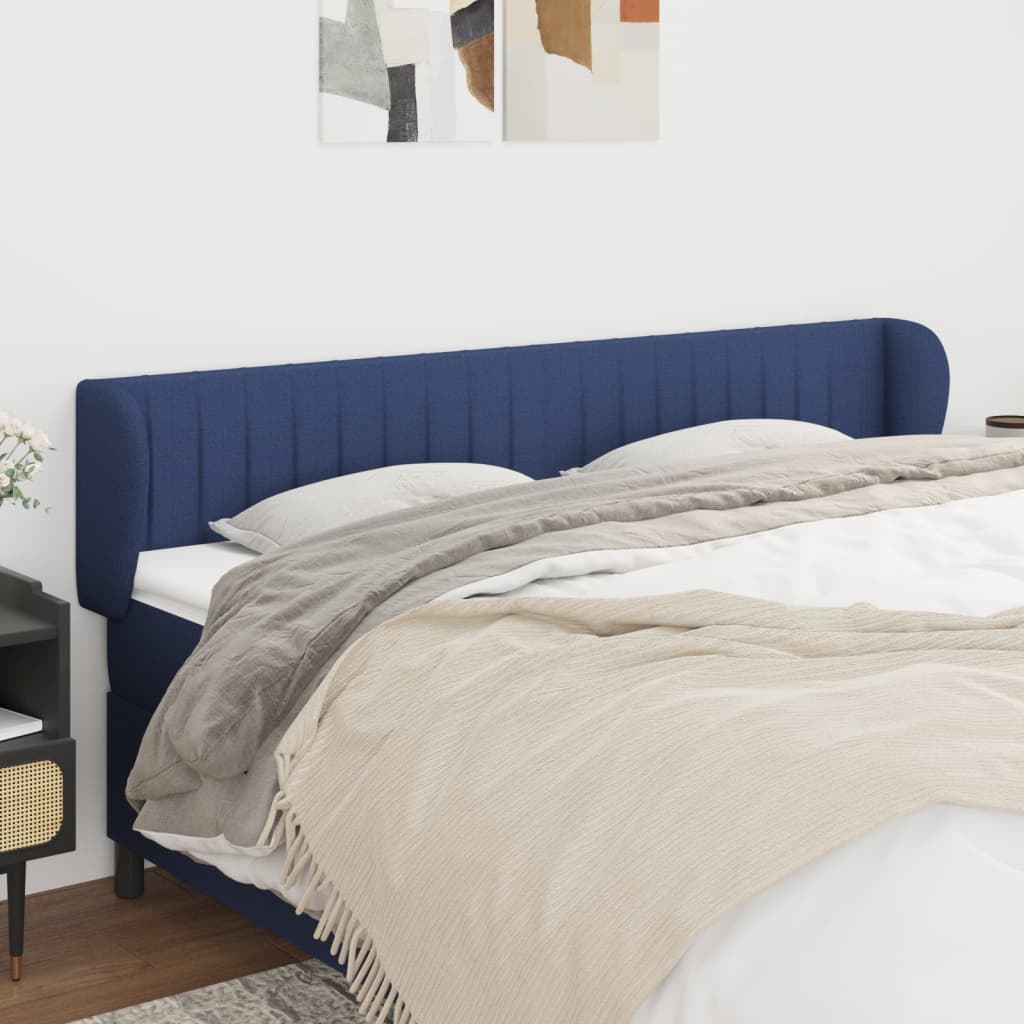 Hoofdbord met randen 183x23x78/88 cm stof blauw – afbeelding 1