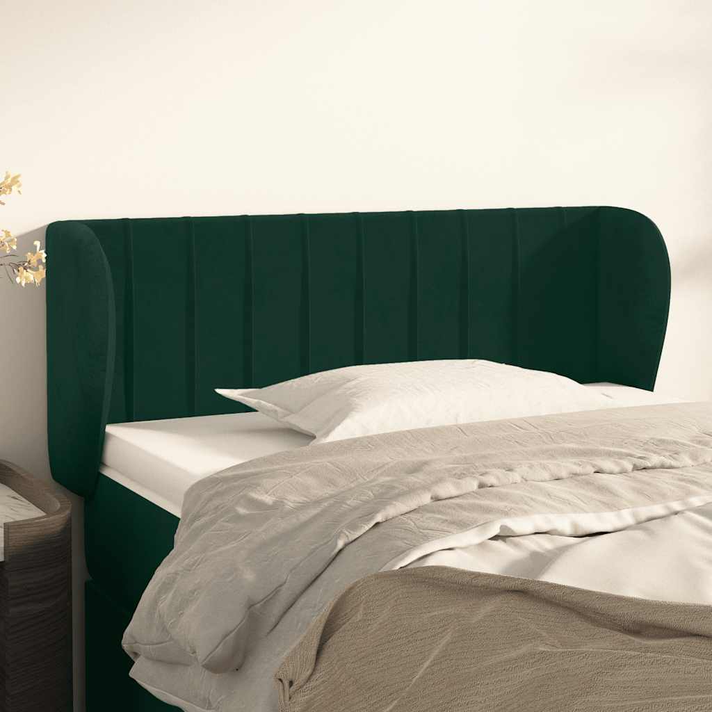 Hoofdbord met randen 83x23x78/88 cm fluweel donkergroen