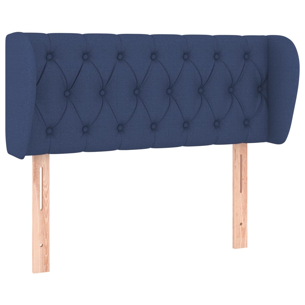 Hoofdbord met randen 93x23x78/88 cm stof blauw – afbeelding 2