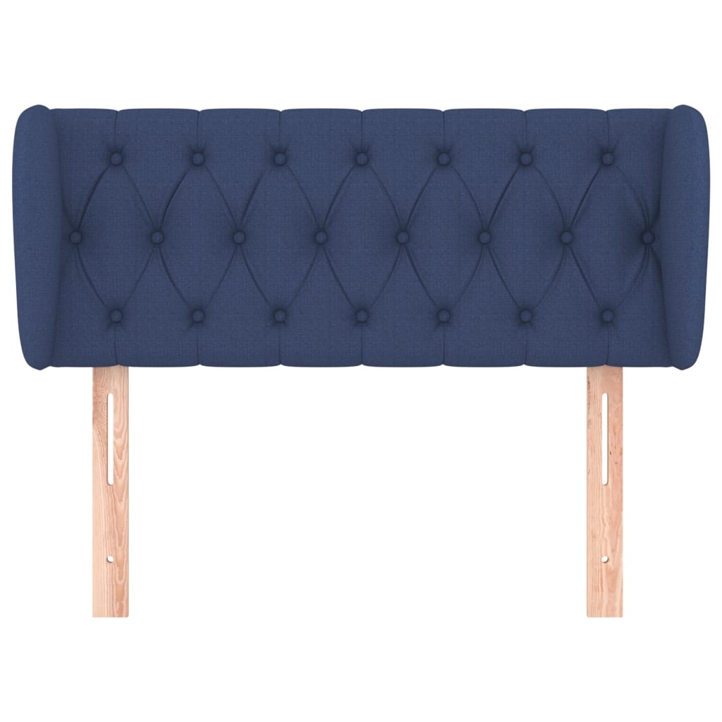 Hoofdbord met randen 93x23x78/88 cm stof blauw – afbeelding 3