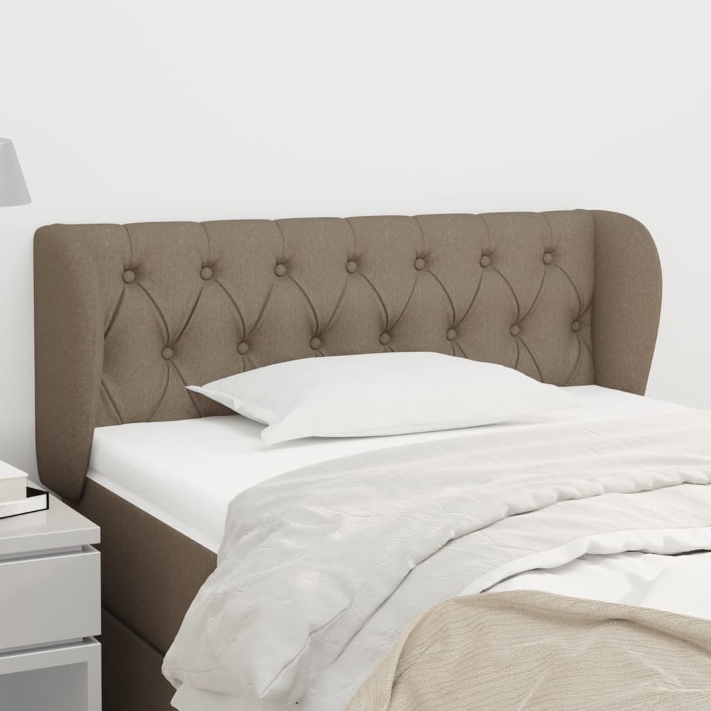 Hoofdbord met randen 103x23x78/88 cm stof taupe – afbeelding 1