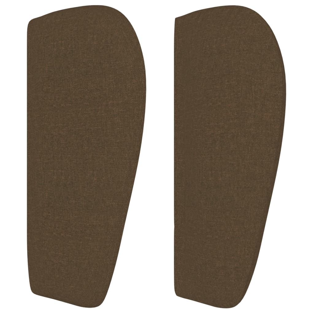 Hoofdbord met randen 163x23x78/88 cm stof donkerbruin – afbeelding 4