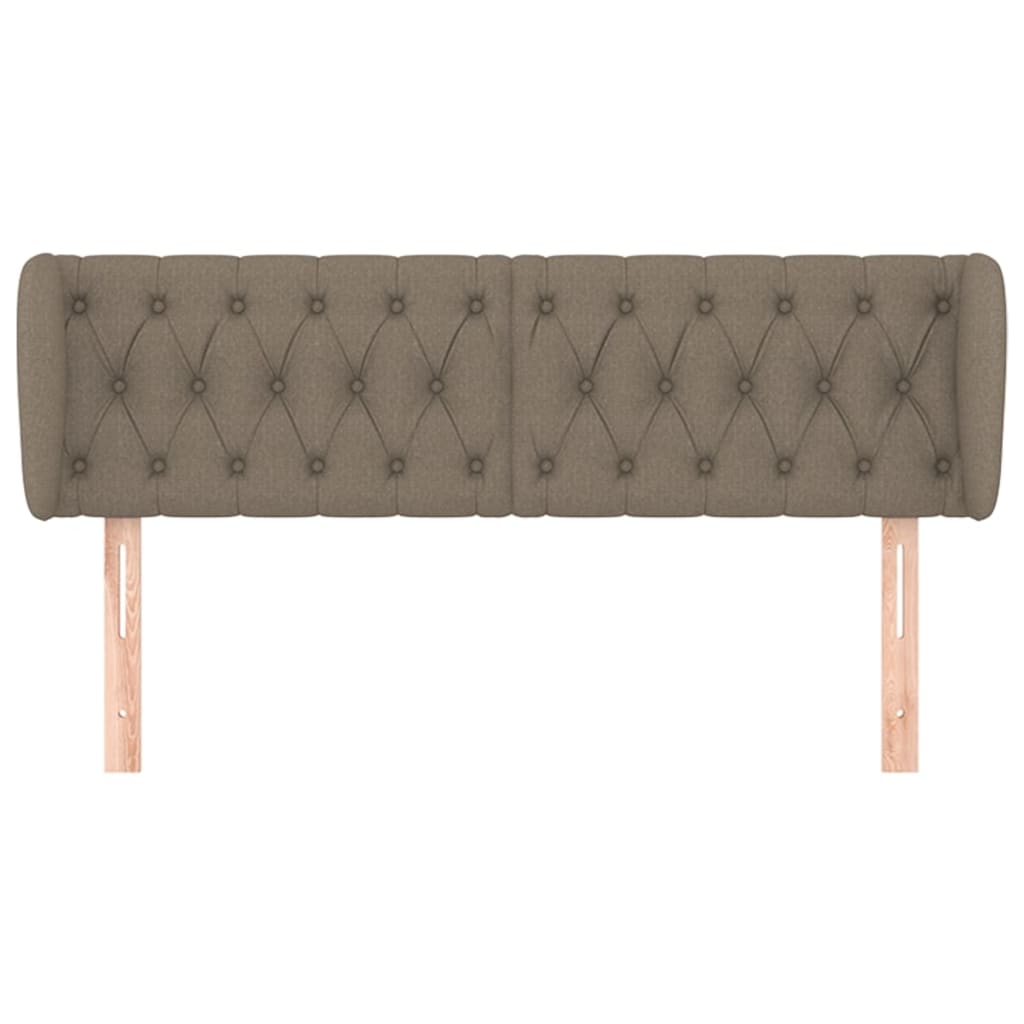 Hoofdbord met randen 163x23x78/88 cm stof taupe – afbeelding 3