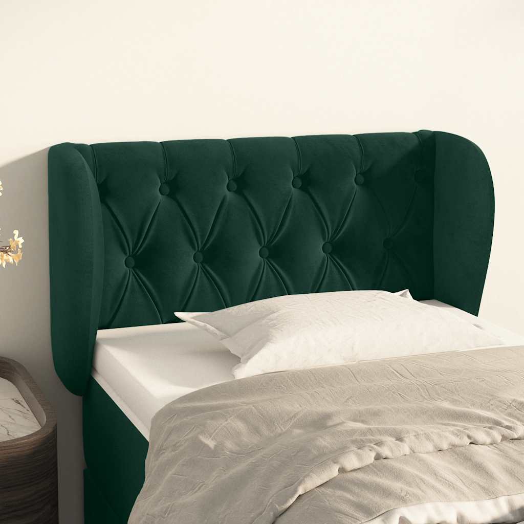 Hoofdbord met randen 83x23x78/88 cm fluweel donkergroen
