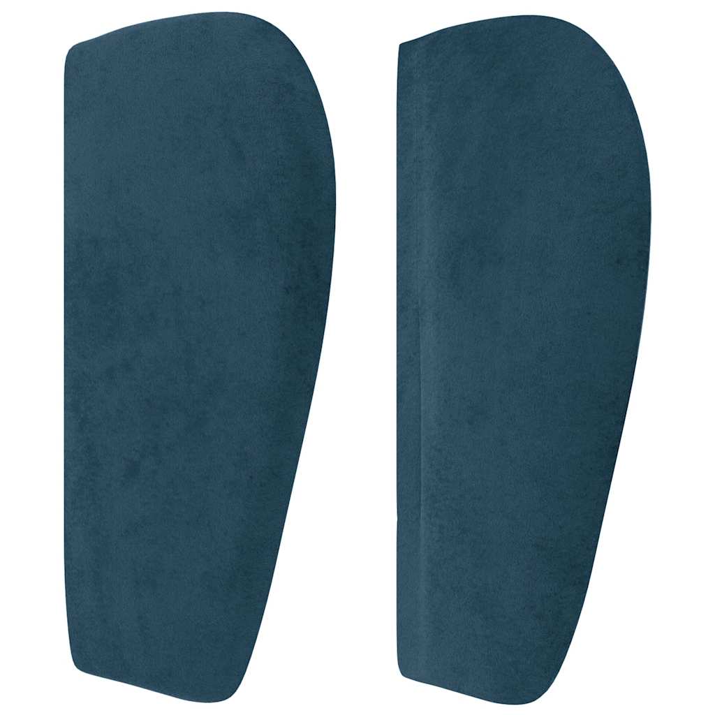 Hoofdbord met randen 163x23x78/88 cm fluweel donkerblauw – afbeelding 4