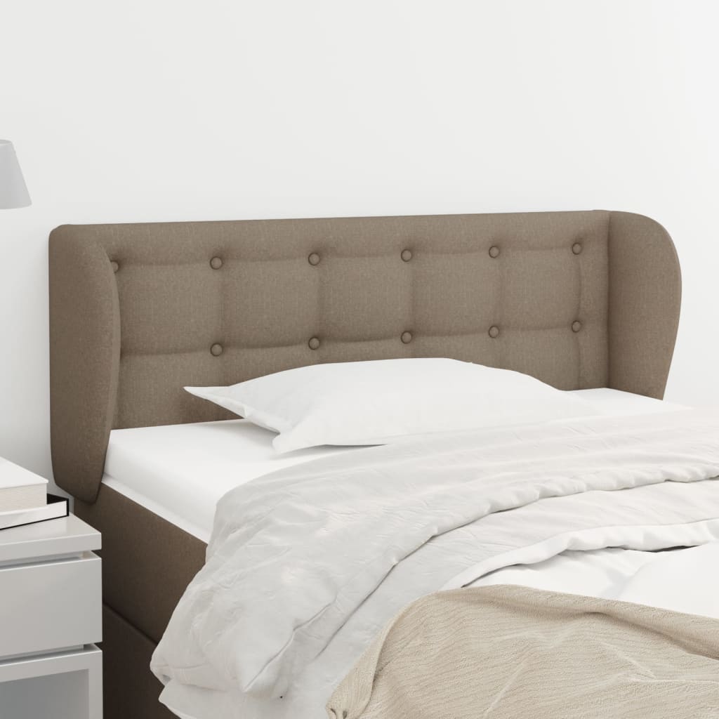 Hoofdbord met randen 83x23x78/88 cm stof taupe