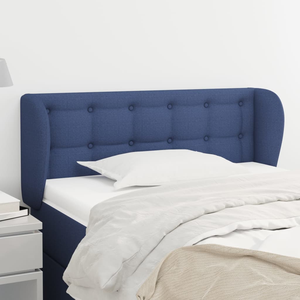 Hoofdbord met randen 103x23x78/88 cm stof blauw – afbeelding 1