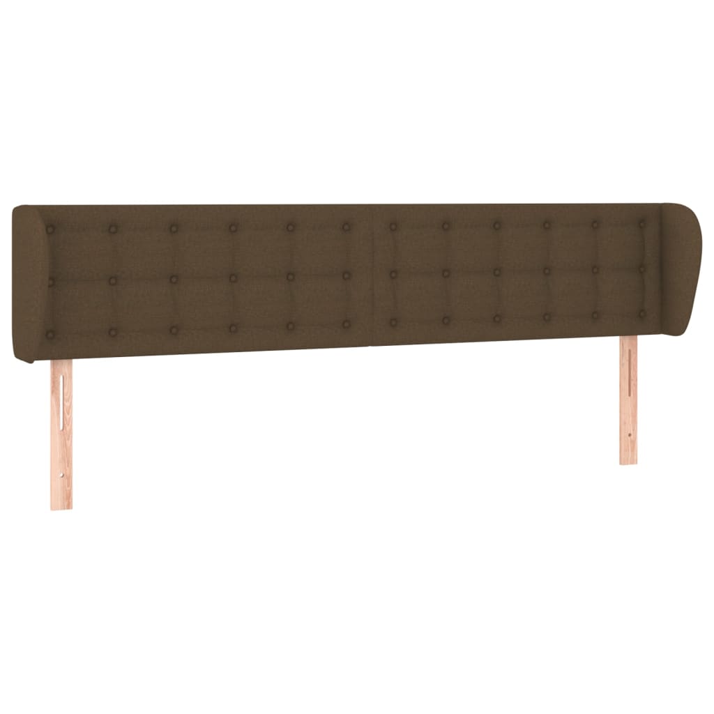 Hoofdbord met randen 163x23x78/88 cm stof donkerbruin – afbeelding 2