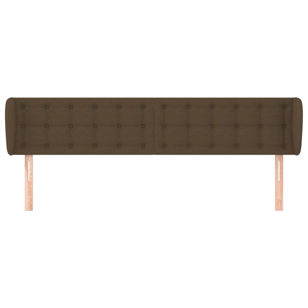 Hoofdbord met randen 163x23x78/88 cm stof donkerbruin – afbeelding 3
