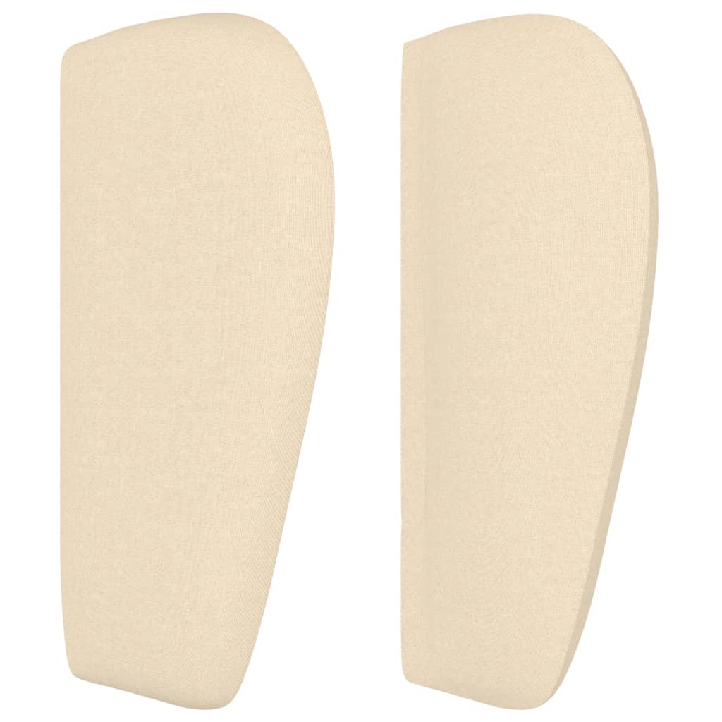Hoofdbord met randen 163x23x78/88 cm stof crèmekleurig – afbeelding 4