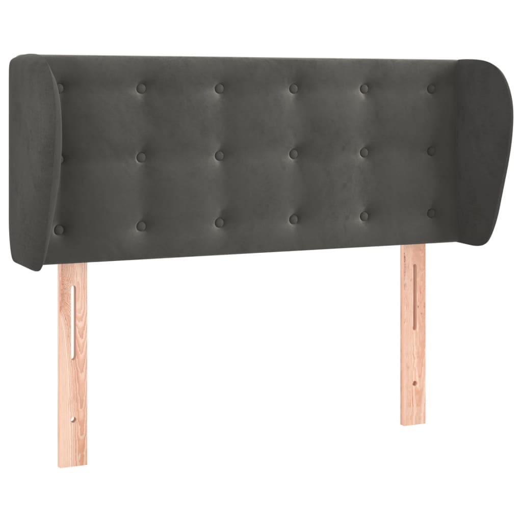 Hoofdbord met randen 83x23x78/88 cm fluweel donkergrijs – afbeelding 2