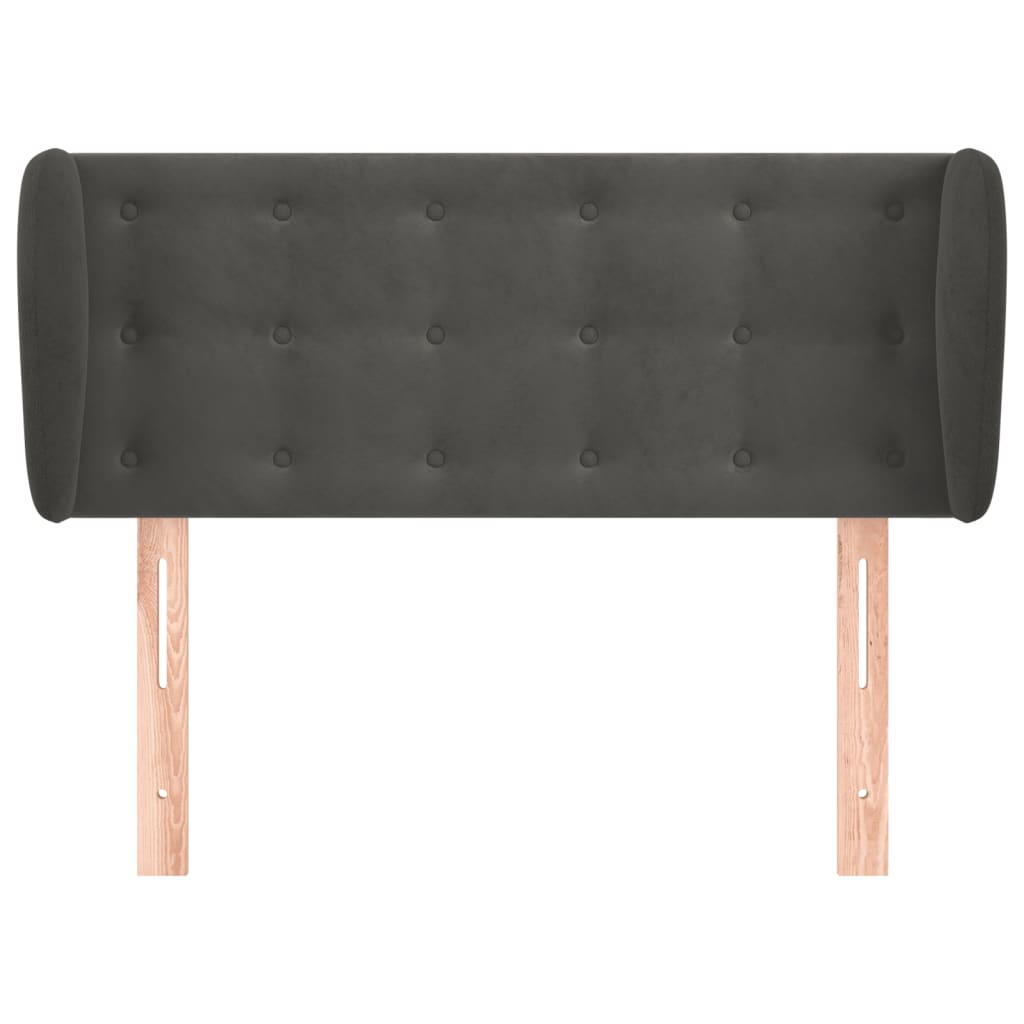 Hoofdbord met randen 83x23x78/88 cm fluweel donkergrijs – afbeelding 3