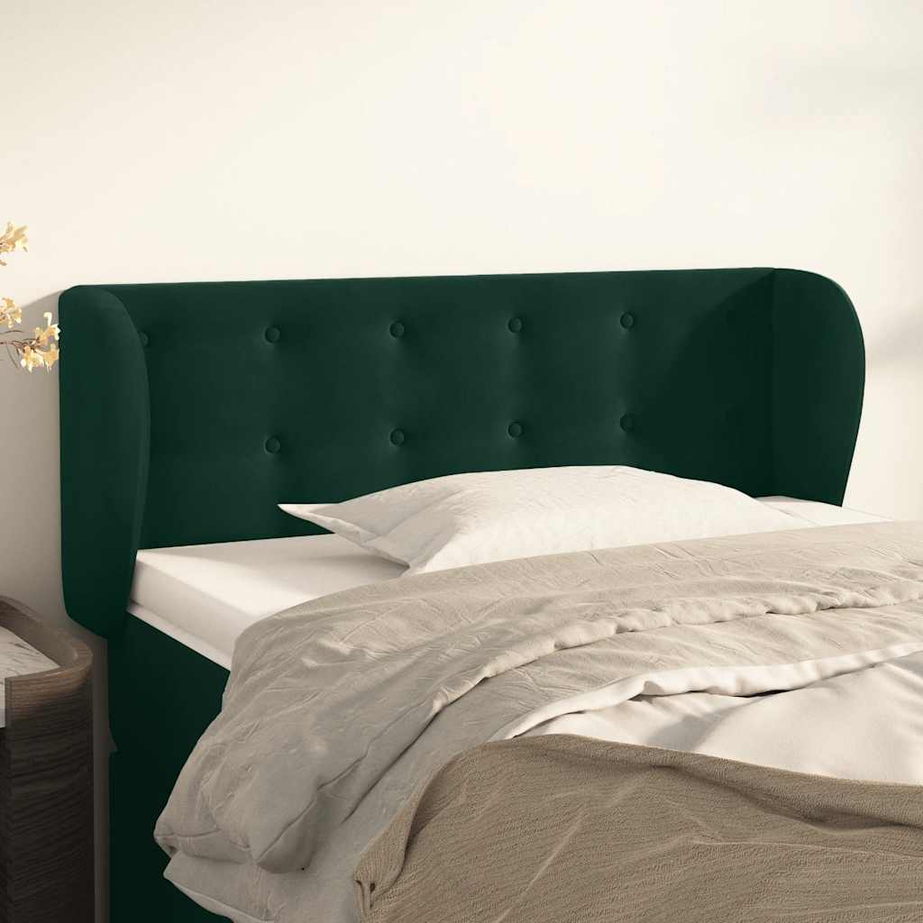 Hoofdbord met randen 83x23x78/88 cm fluweel donkergroen – afbeelding 1