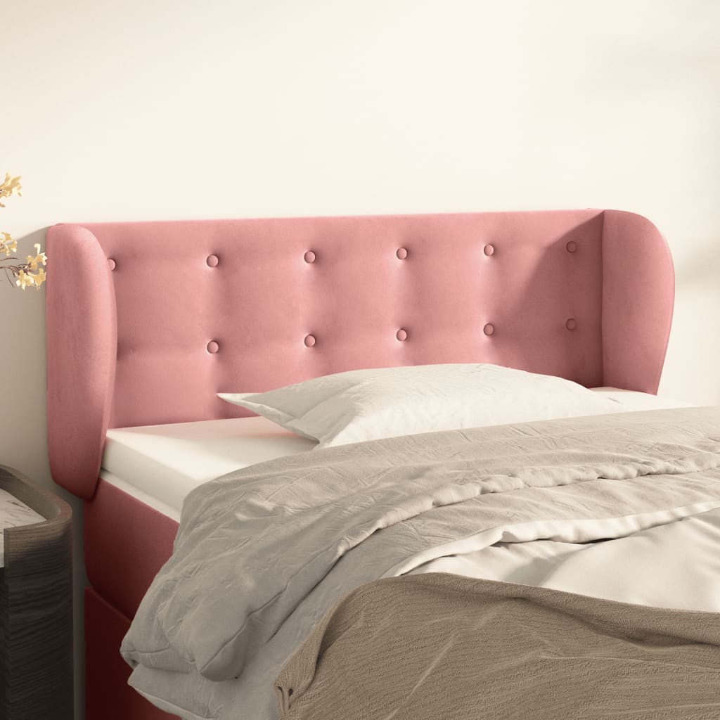 Hoofdbord met randen 83x23x78/88 cm fluweel roze