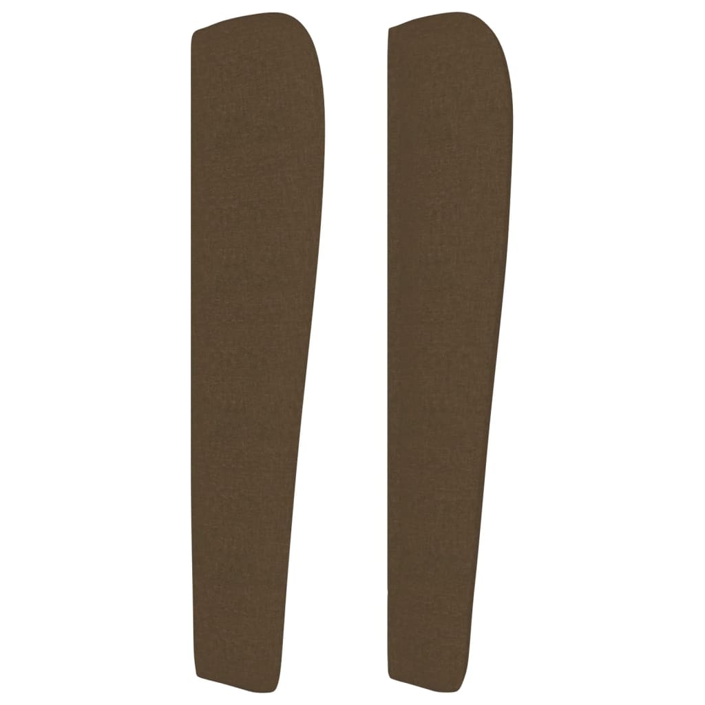 Hoofdbord met randen 163x23x118/128 cm stof donkerbruin – afbeelding 4