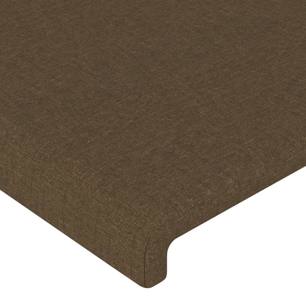 Hoofdbord met randen 163x23x118/128 cm stof donkerbruin – afbeelding 5