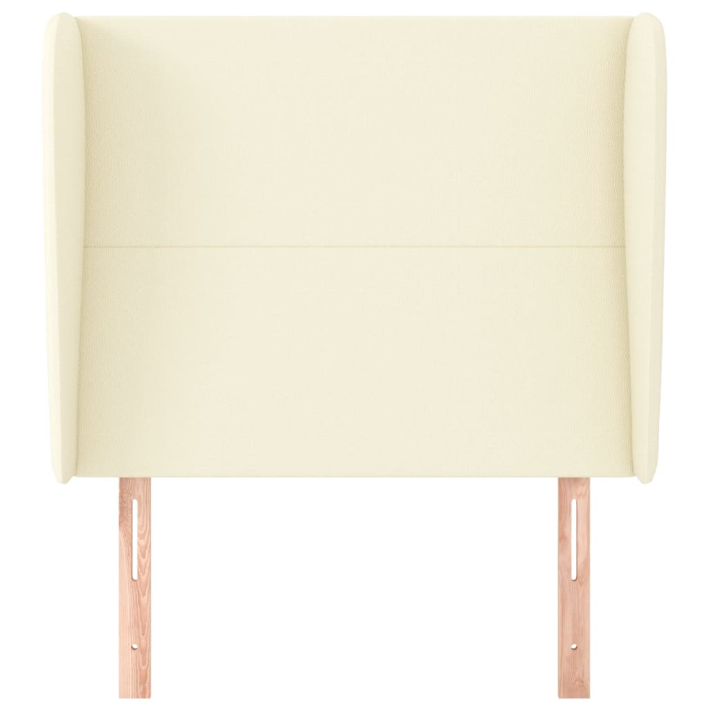 Hoofdbord met randen 83x23x118/128 cm kunstleer crèmekleurig – afbeelding 3