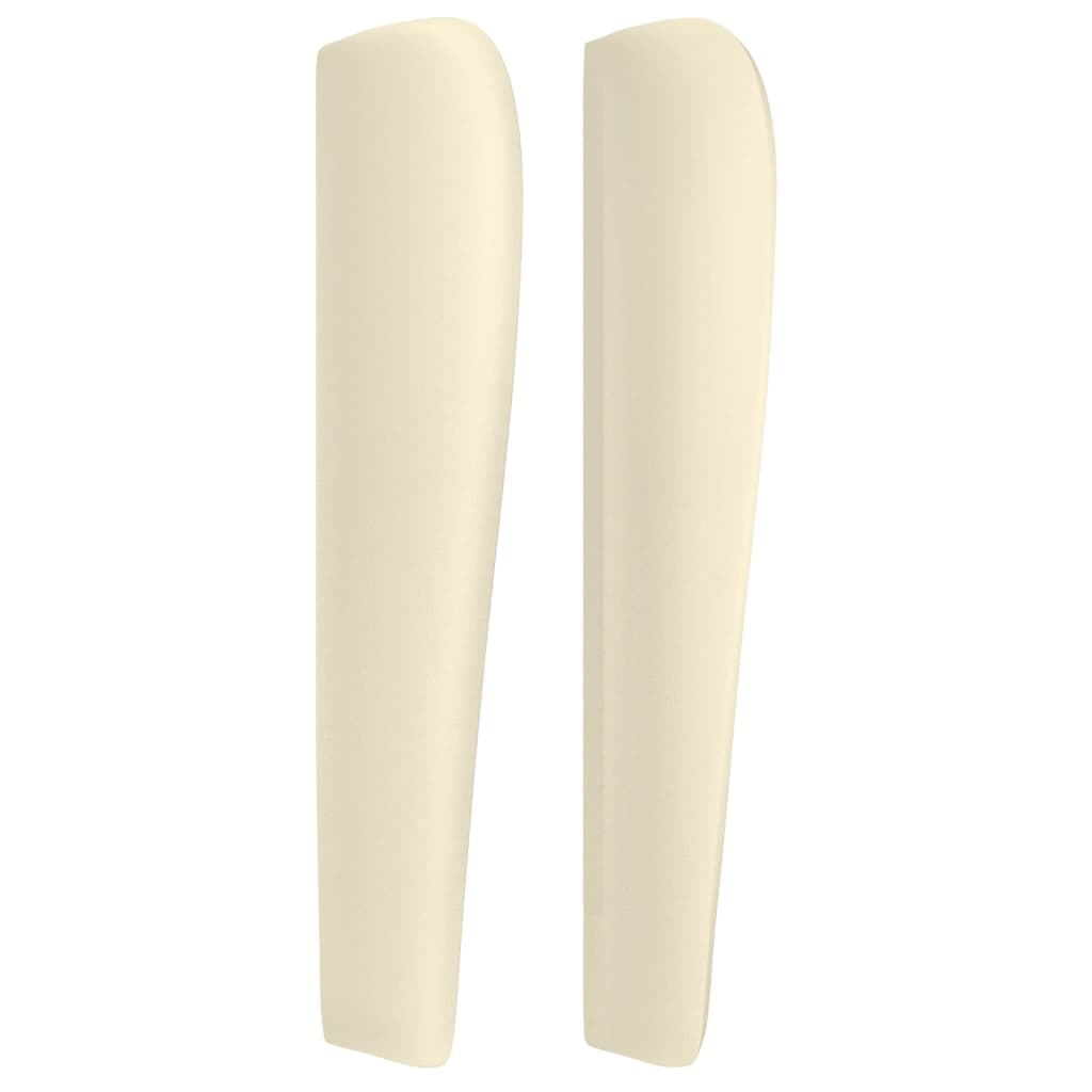 Hoofdbord met randen 83x23x118/128 cm kunstleer crèmekleurig – afbeelding 4