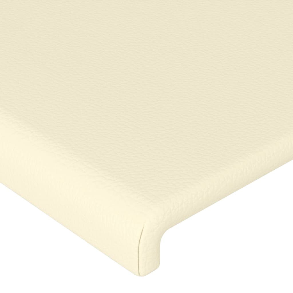 Hoofdbord met randen 83x23x118/128 cm kunstleer crèmekleurig – afbeelding 5