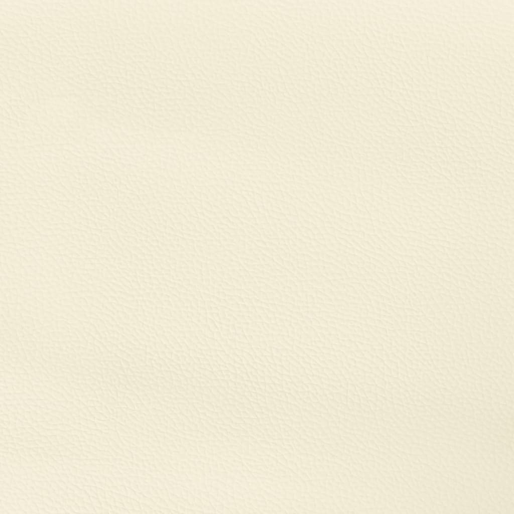 Hoofdbord met randen 83x23x118/128 cm kunstleer crèmekleurig – afbeelding 6