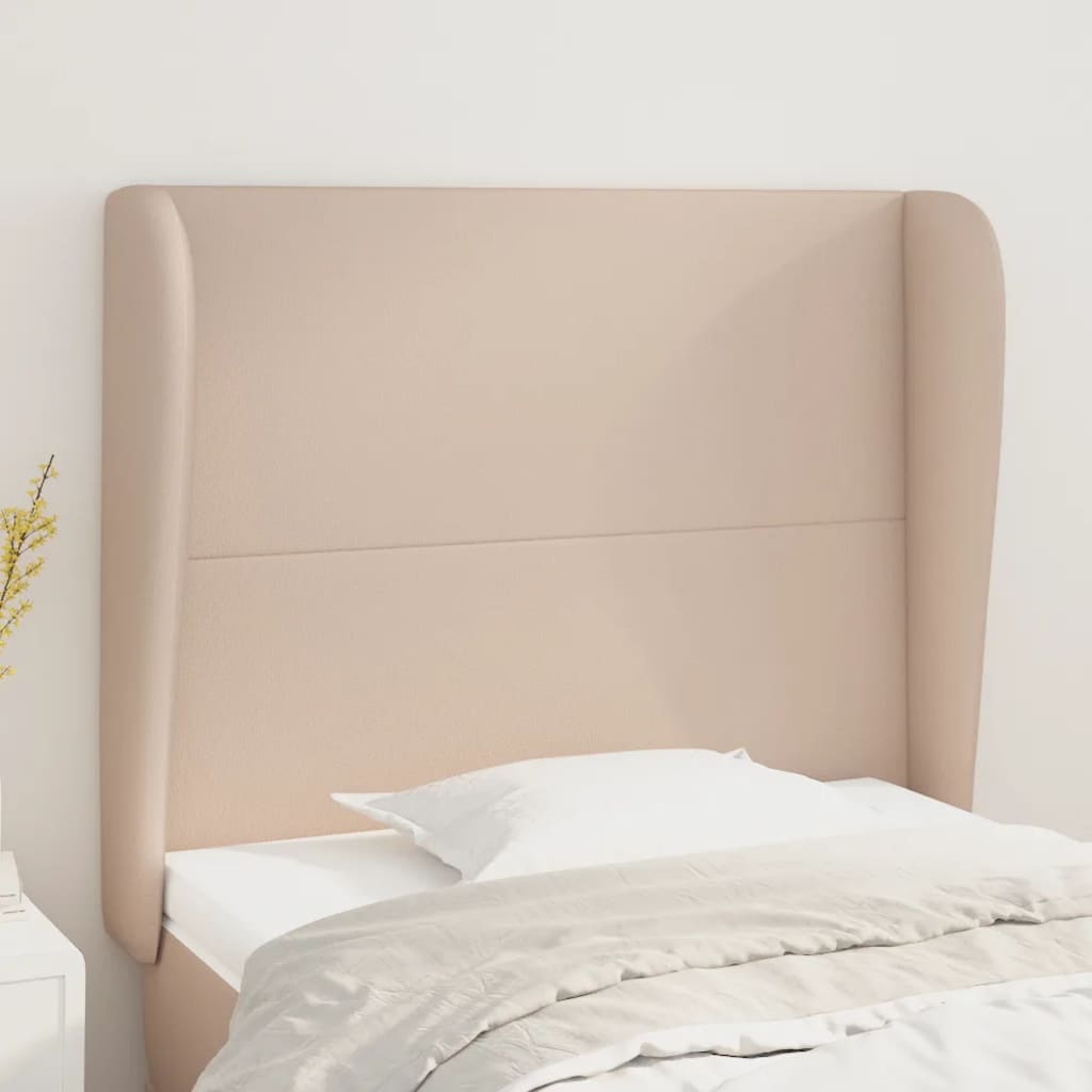 Hoofdbord met randen 103x23x118/128cm kunstleer cappuccinokleur
