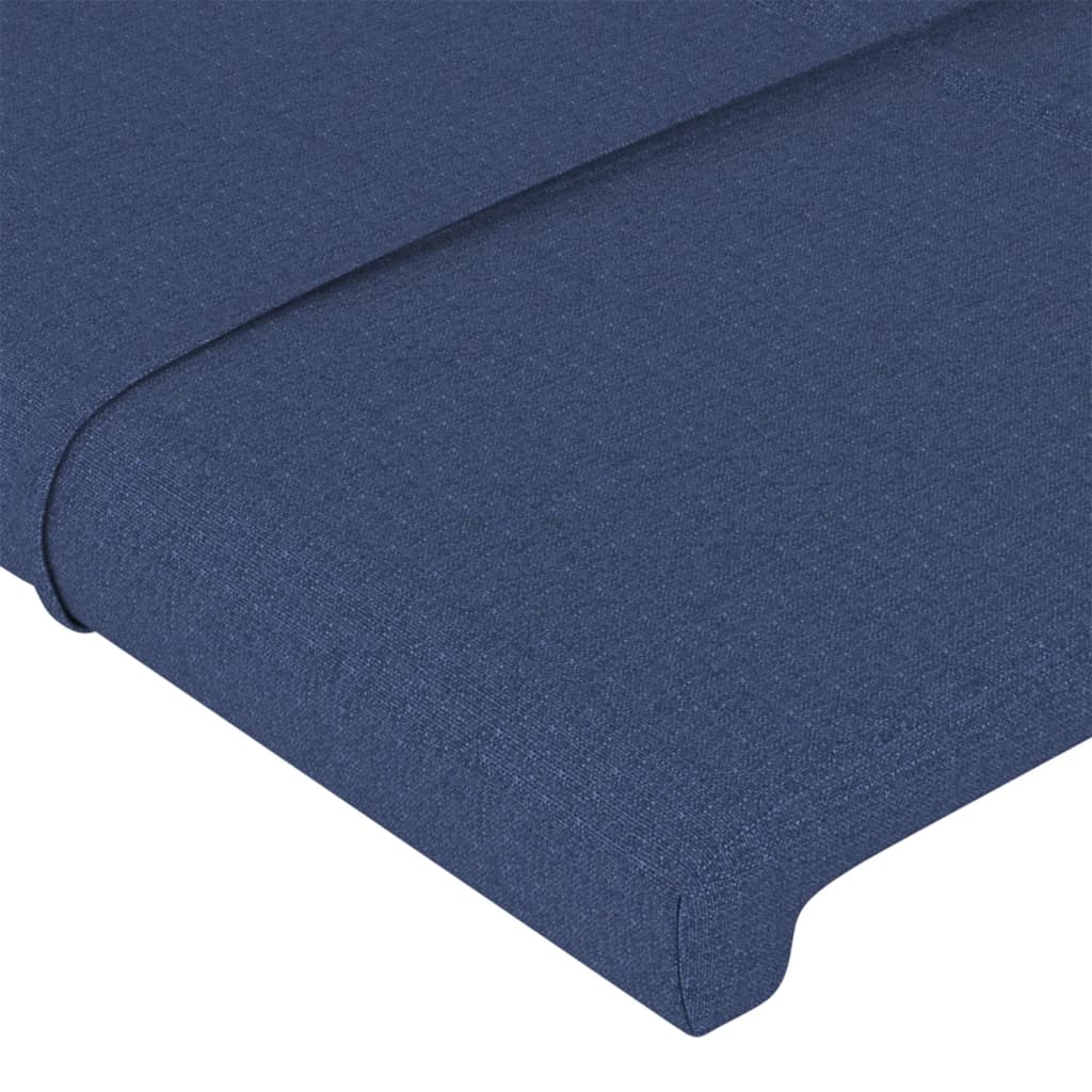 Hoofdbord met randen 83x23x118/128 cm stof blauw – afbeelding 5