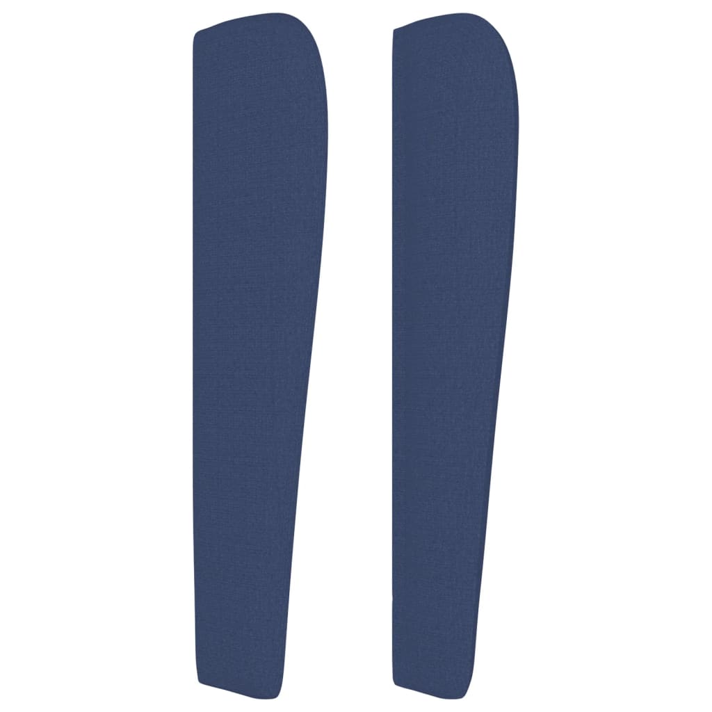 Hoofdbord met randen 183x23x118/128 cm stof blauw – afbeelding 4