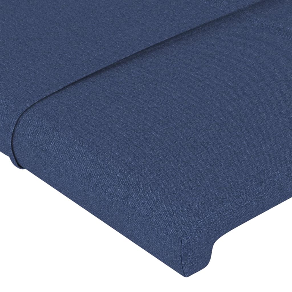 Hoofdbord met randen 183x23x118/128 cm stof blauw – afbeelding 5