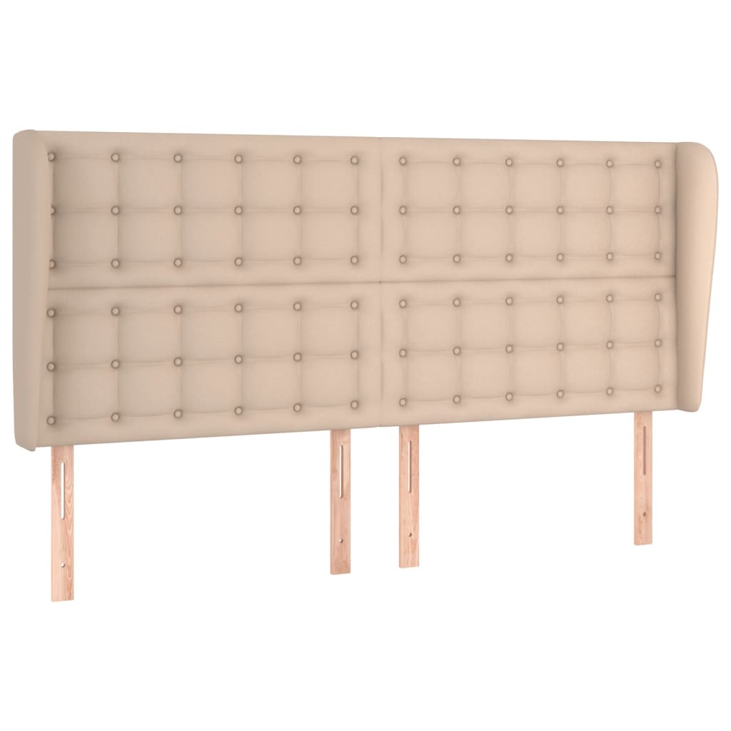 Hoofdbord met randen 163x23x118/128cm kunstleer cappuccinokleur – afbeelding 2